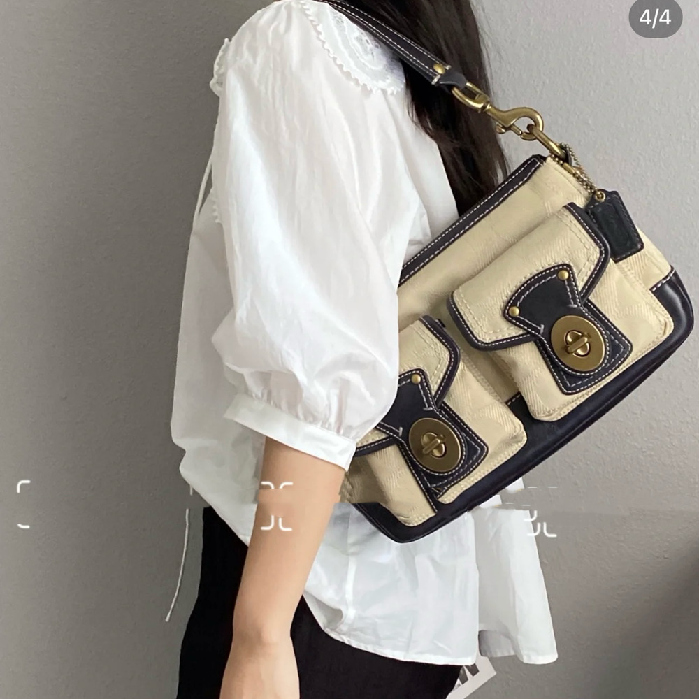 Coach Vintage Legacy Signature Turnlock Shoulder Bag F13102